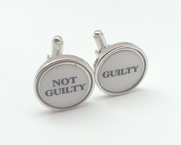 guilty not guilty cufflink