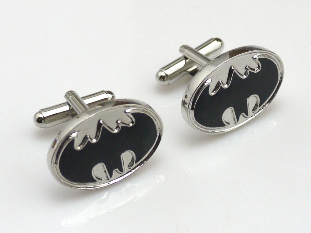 batman cufflinks sleek black