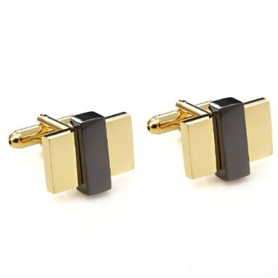 black and gold cufflinks